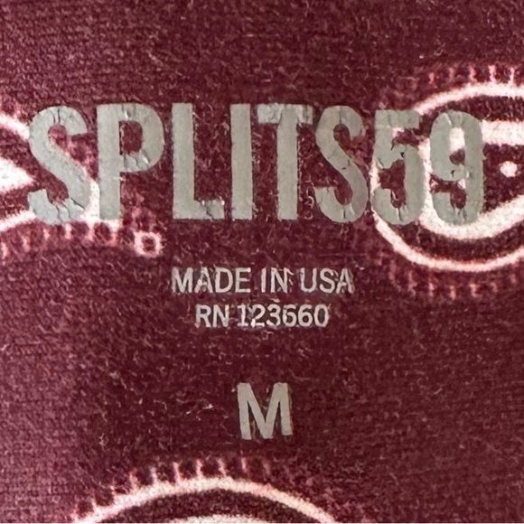 Splits59 Burgundy Bandana Print Leggins - Size Medium - Picture 3 of 3